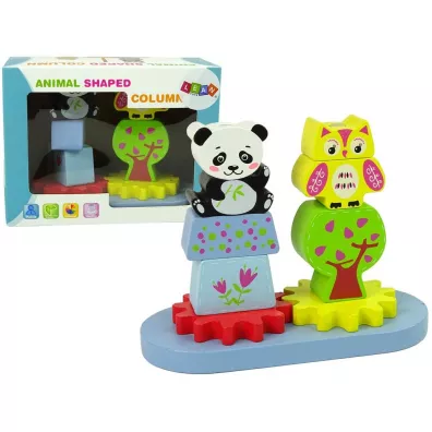 Drewniane zwierz�tka sorter Sowa, panda, z�batki LeanToys