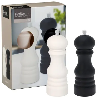 Excellent Houseware Mynek rczny do pieprzu i soli komplet 2 szt.