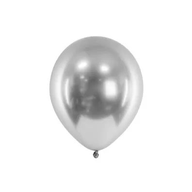 PartyDeco Balony Glossy srebrne 30cm