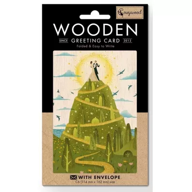 Cozywood Karnet drewniany C6 + koperta �lub Wzg�rze mi�o�ci