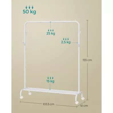 Songmics Mobilny wieszak na ubrania z doln pk