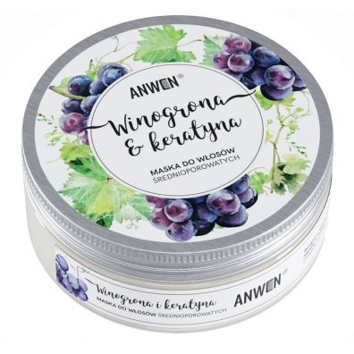 Anwen Maska do włosów średnioporowatych Winogrona i Keratyna 200 ml