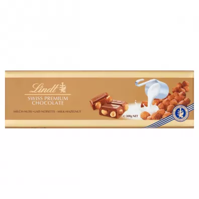 Lindt Szwajcarska czekolada mleczna z ca�ymi orzechami laskowymi 300 g