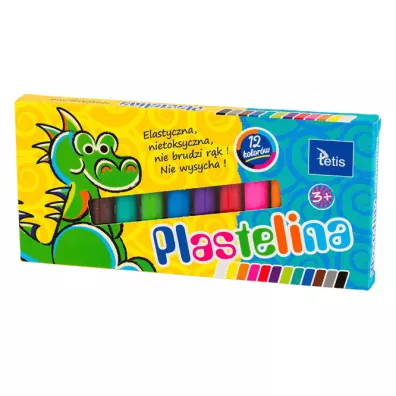 Tetis Plastelina szkolna 12 szt.