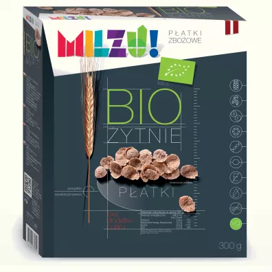 Milzu! Patki niadaniowe ytnio-owsiane bez cukru 300 g Bio