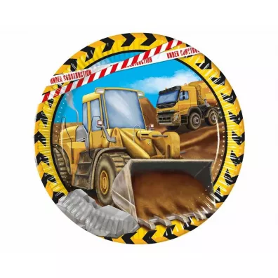 Procos Talerzyki papierowe Construction 23cm 8 szt.