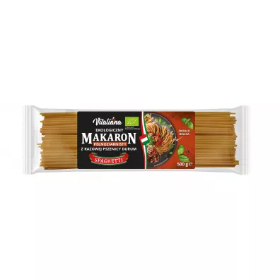 Vitaliana Makaron z razowej pszenicy durum spaghetti 500 g Bio