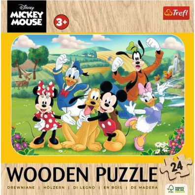 Puzzle drewniane 24 el. Mickey z przyjaci�mi Trefl