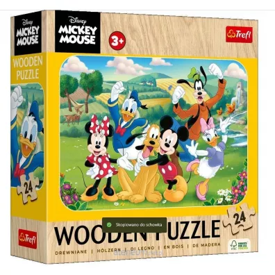 Puzzle drewniane 24 el. Mickey z przyjaci�mi Trefl