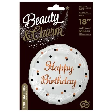 Godan Balon foliowy B&C Happy Birthday bia�y 36cm