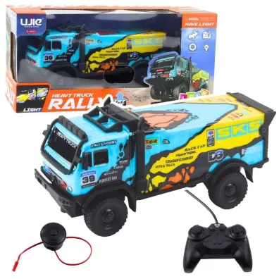 Cie�ar�wka R/C z d�wi�kiem niebiesko-��ta LeanToys