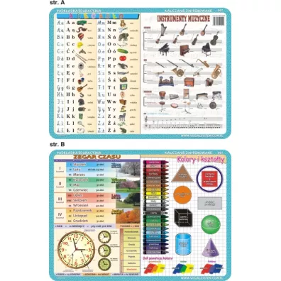 Visual System Podk�adka edukacyjna. Abecad�o, zegar, kolory