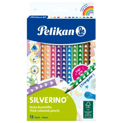 Pelikan Kredki tr�jk�tne grube Silverino 12 szt.