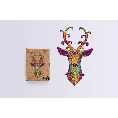 Puzzle drewniane eko 67 el. Szlachetny jele� A4 PuzzleOK