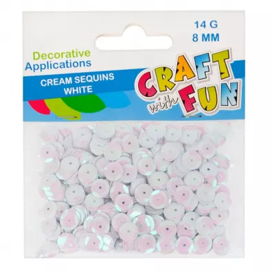 Craft with Fun Cekiny kremowe 8mm, 14g