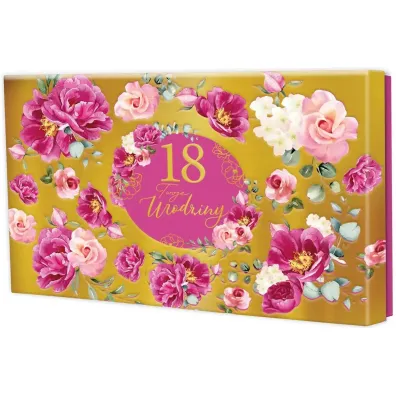 Pude�ko prezentowe 18 urodziny, kwiaty (22,5x17,5x4cm)