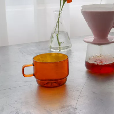 Hario Colors Stacking Mug Cup Szklany kubek bursztynowy 300 ml