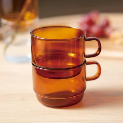 Hario Colors Stacking Mug Cup Szklany kubek bursztynowy 300 ml