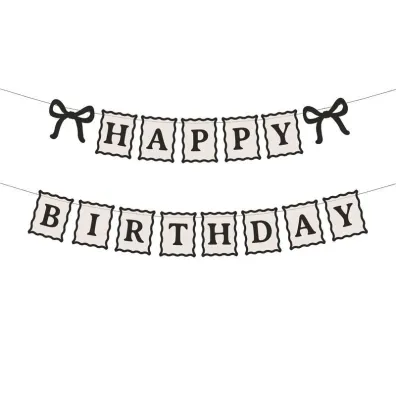 PartyDeco Baner Happy Birthday Kokardki 100cm