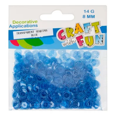 Craft with Fun Cekiny transparentne niebieske 8mm, 14g