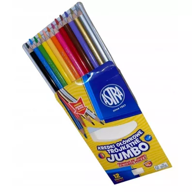 Astra Kredki owkowe trjktne jumbo z temperwk 12 szt.