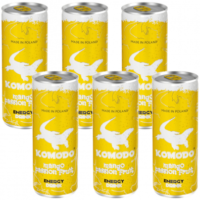 Komodo Napj energetyczny Mango-Marakuja Zestaw 6 x 250 ml