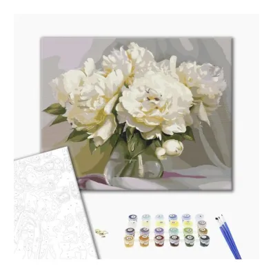 Brushme Malowanie po numerach - Wy�mienita delikatno�� Piwonii 40x50cm