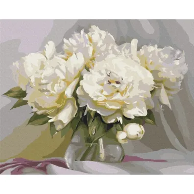 Brushme Malowanie po numerach - Wy�mienita delikatno�� Piwonii 40x50cm