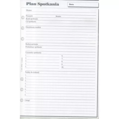 Antra Wk�ad do organizera A5 Plan spotka�