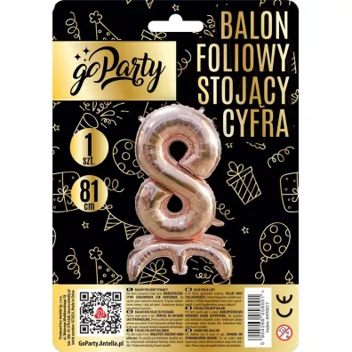 Balon foliowy stojcy 8 rose gold 81cm
