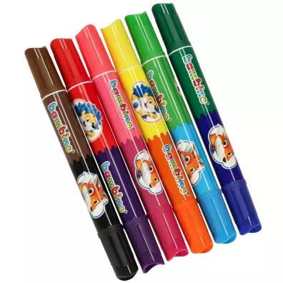 St. Majewski Flamastry dwustronne Jumbo 12 kolorw