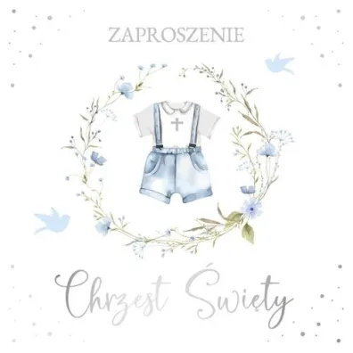 Armin Style ZAPROSZENIE CHRZEST 130X130 Z KOP AS ZP-104 OP10