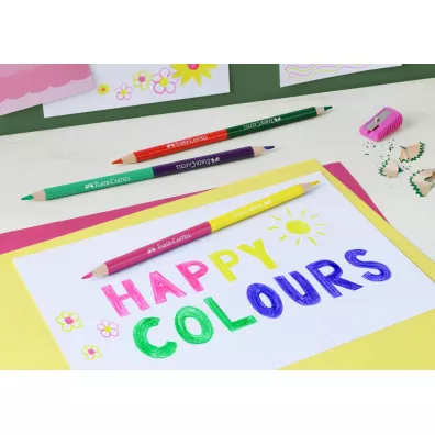 Faber-Castell Kredki o��wkowe + 3 kredki dwustronne + temper�wka 27 szt.