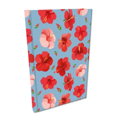 EV-Corp Notes A5 Soft Touch Hibiskusy w jeansie kratka