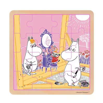 Puzzle drewniane 16 el. Muminki - Figle Cass film