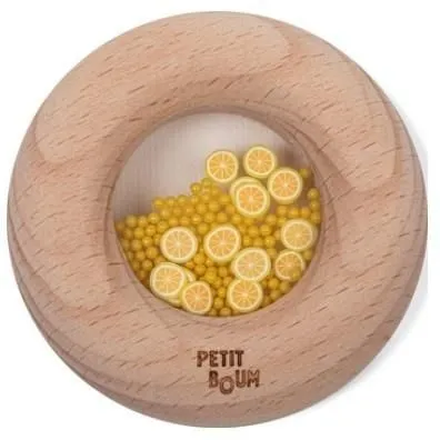 Grzechotka drewniana sensoryczna cytryna Petit Boum