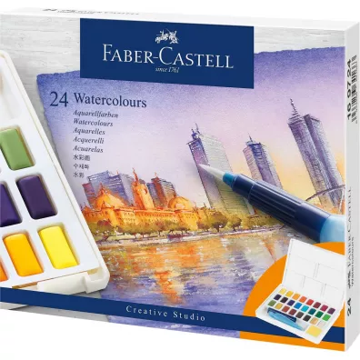 Faber-Castell Farby akwarelowe CS kostki 24 kolorw