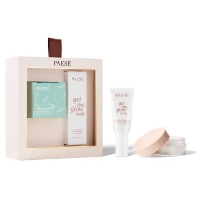 Paese Zestaw All About The Base 2 Get The Glow Look roz�wietlaj�cy krem do twarzy + Rice Powder sypki puder ry�owy 30 ml + 10 g