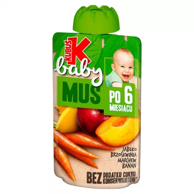Kubu Baby Mus po 6 miesicu jabko-brzoskwinia-marchew-banan 100 g