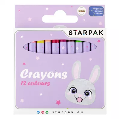 Kredki woskowe 12 kolorw Rabbit STARPAK 536297 12 szt.