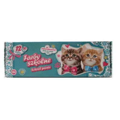 Farby szkolne Kotki 12kol 20ml ASTRA