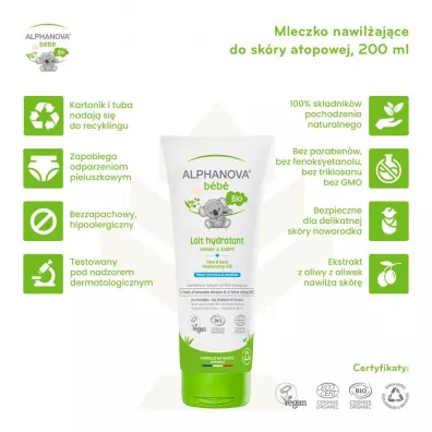 Alphanova Bebe Mleczko nawilajce do skry atopowej 200 ml