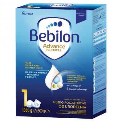 Bebilon 1 Advance Pronutra Mleko pocztkowe od urodzenia 1000 g