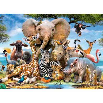 Puzzle 300 el. XXL Afryka�skie zwierzaki Ravensburger