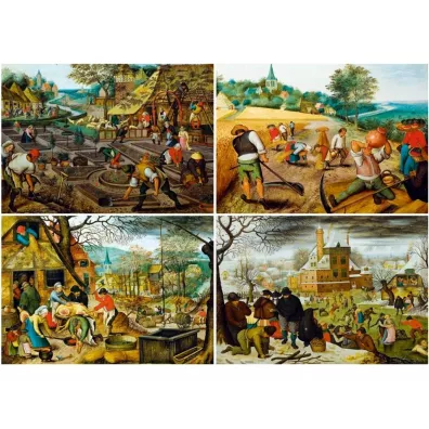Puzzle 1000 el. Cztery pory roku, Brueghel Bluebird Puzzle
