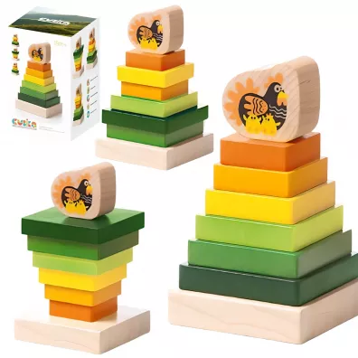Sorter drewniany piramida Cubika