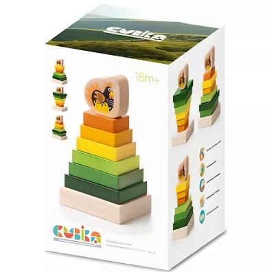 Sorter drewniany piramida Cubika