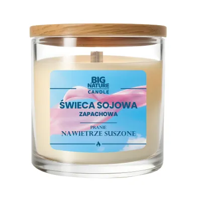 Big Nature �wieca sojowa o zapachu Pranie na wietrze suszone 155 g