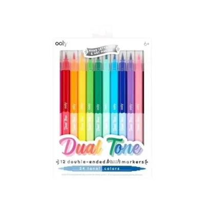 Ooly Flamastry p�dzelkowe Dual Tone 24 kolor�w