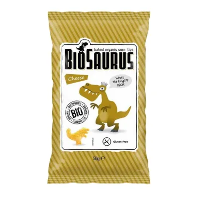 BioSaurus Chrupki kukurydziane Dinozaury o smaku serowym bezglutenowe 50 g Bio